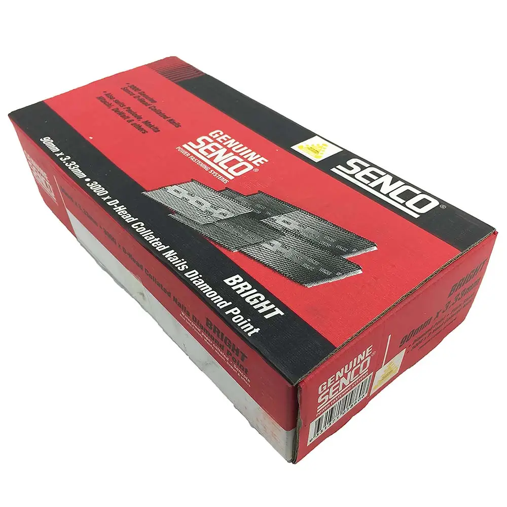 SENCO 34° Bright Steel Framing Nails - 90mm Box of 3000 KC29APB