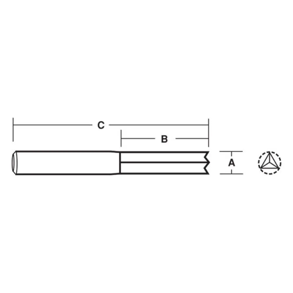 CARBITOOL 3/8inch TC Straight Router Bit for Polystyrene - 1/4inch Shank TSF 12 3/8