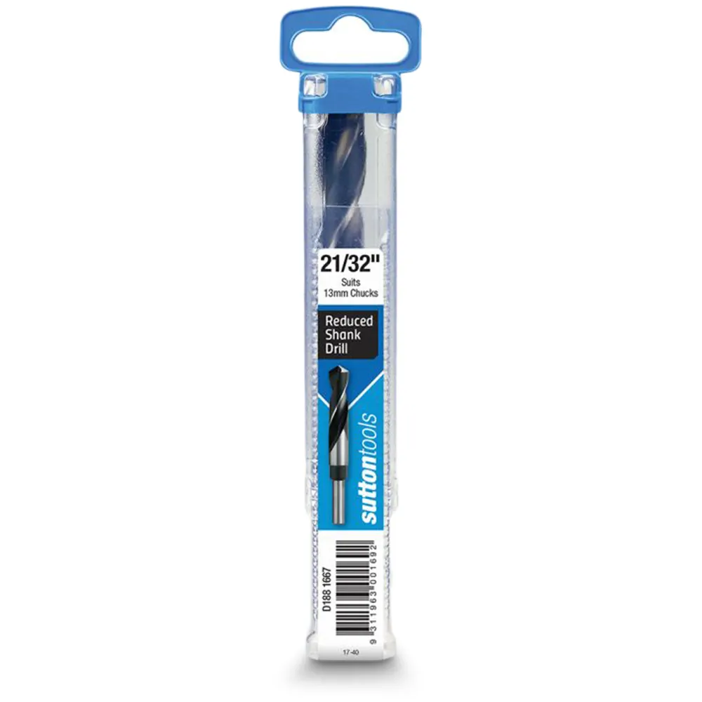 SUTTON 21/32inch x 152mm 12.5mm Reduced Shank HSS Metal Drill Bit