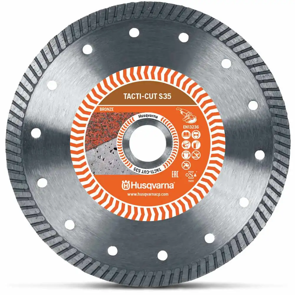 HUSQVARNA 125mm Turbo Diamond Blade for GENERAL Purpose Cutting - TACTI-CUT S35