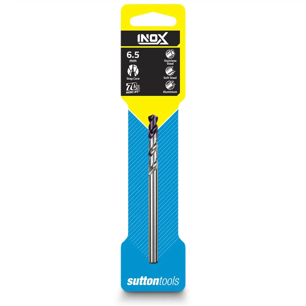 SUTTON 6.5 x 101mm HSS-TiAIN Jobber Drill Bit for Stainless - INOX