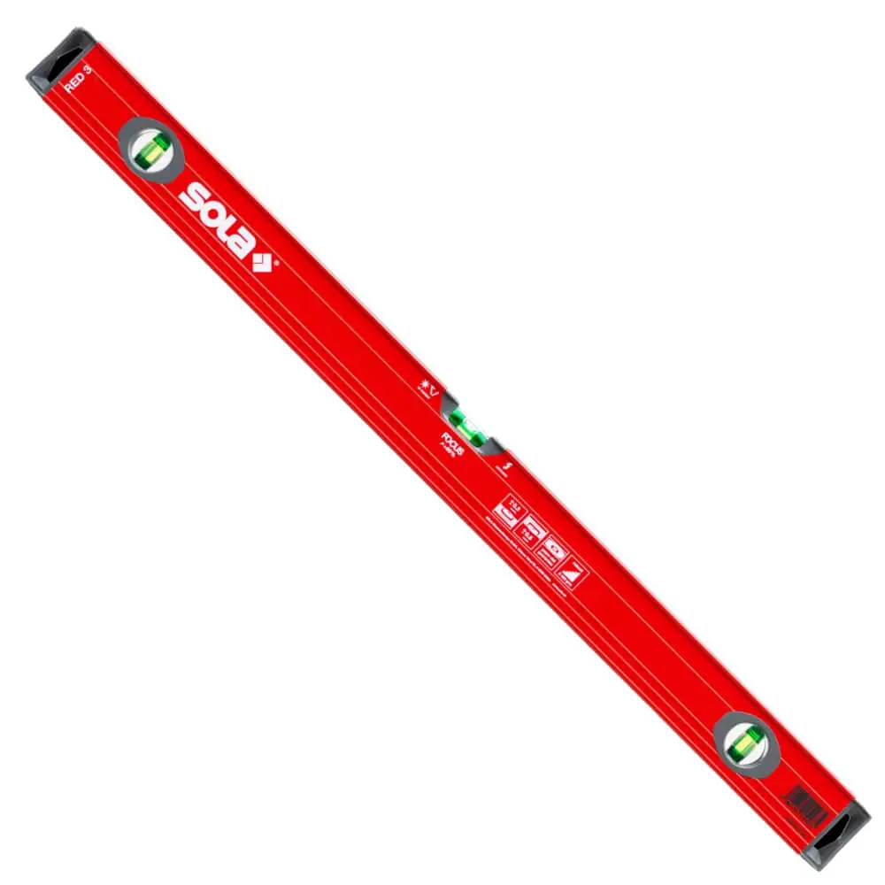 SOLA 1200mm 3 Vials Spirit Level Box - Red 01215401