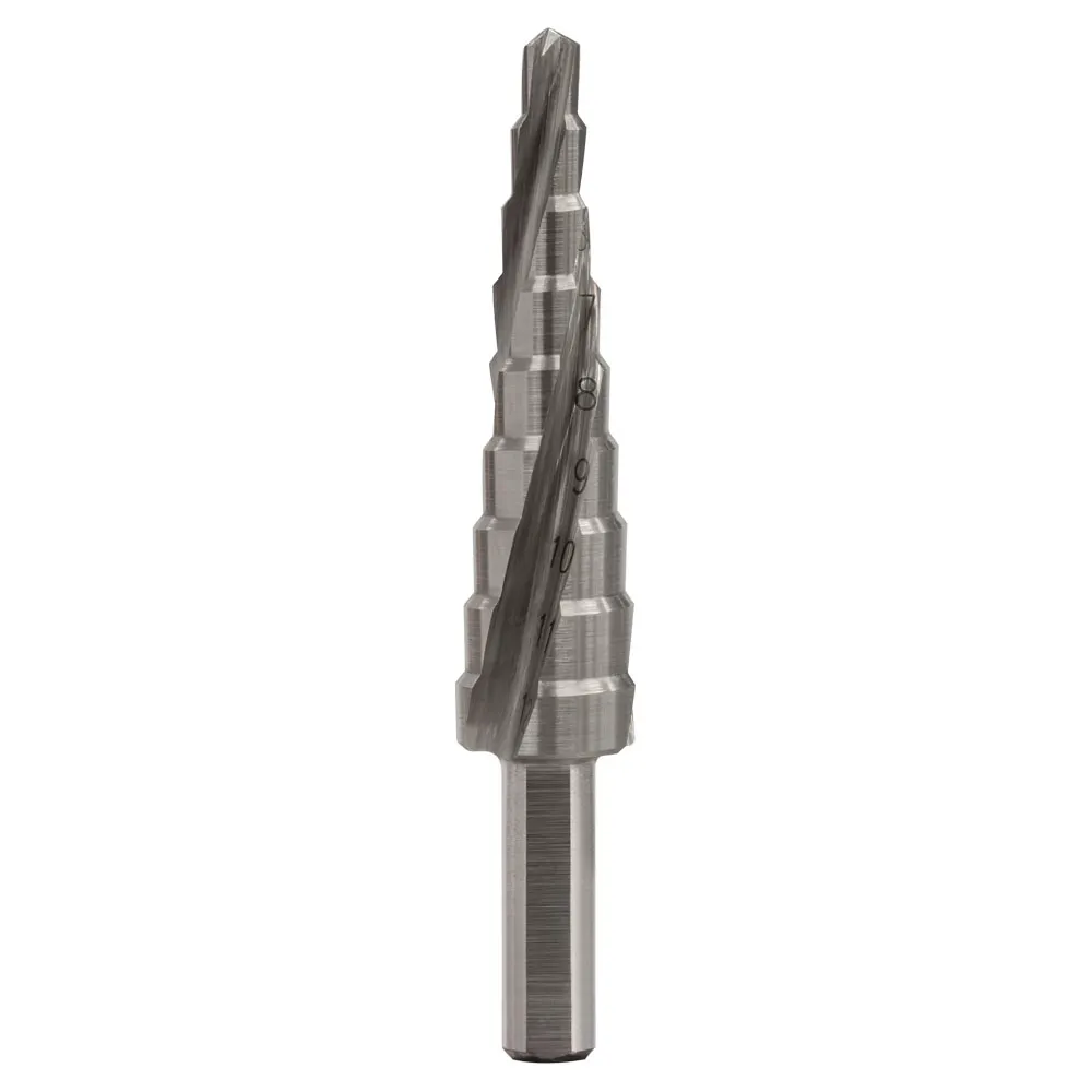 SUTTON 4-12mm 9-Step HSS Spiral Flute Step Drill Bit