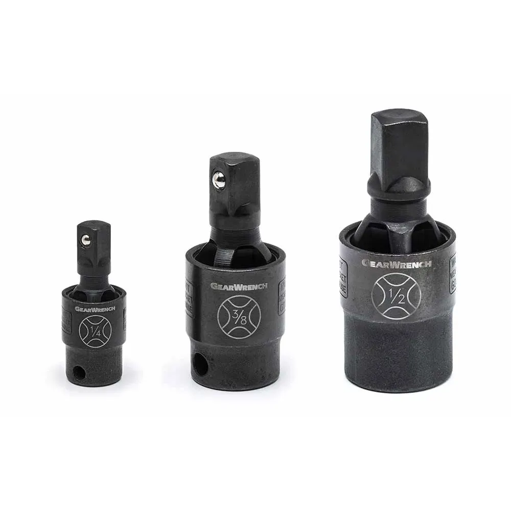 GEARWRENCH 3/8inch & 1/2inch Drive X-Core Pinless Impact Universal Joint Set - 3 Piece 84960