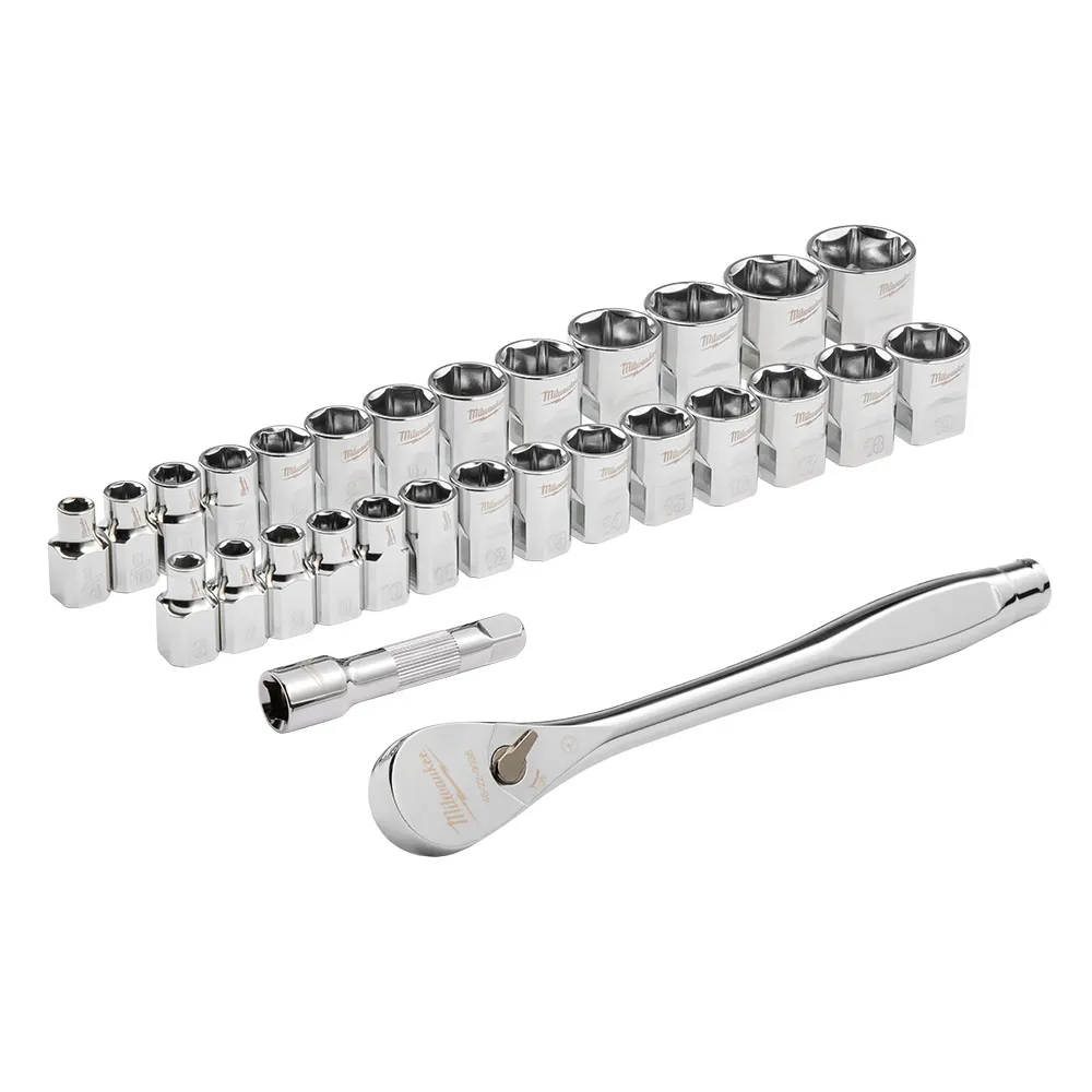 MILWAUKEE 3/8" Drive SAE/Metric Socket Set - 29 Piece 48229088
