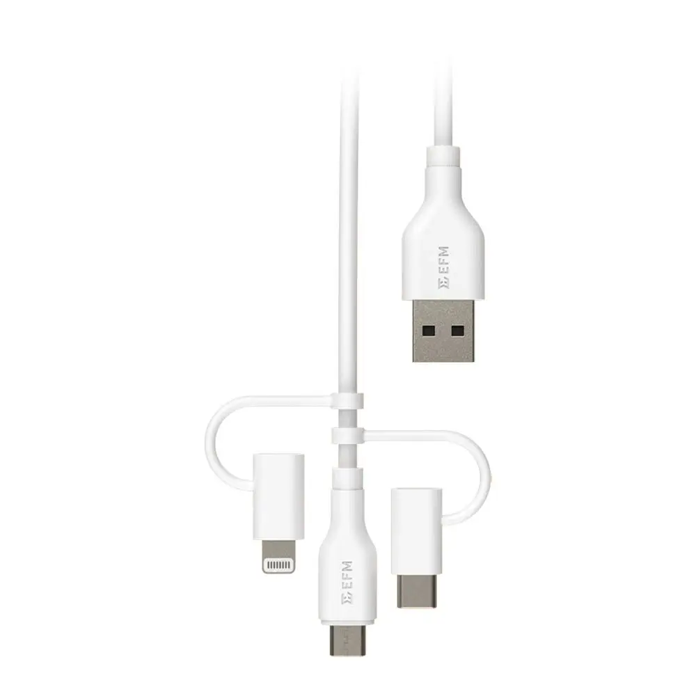 EFM 2m  3-in-1 USB-A Cable - White EFCASAE900WHI