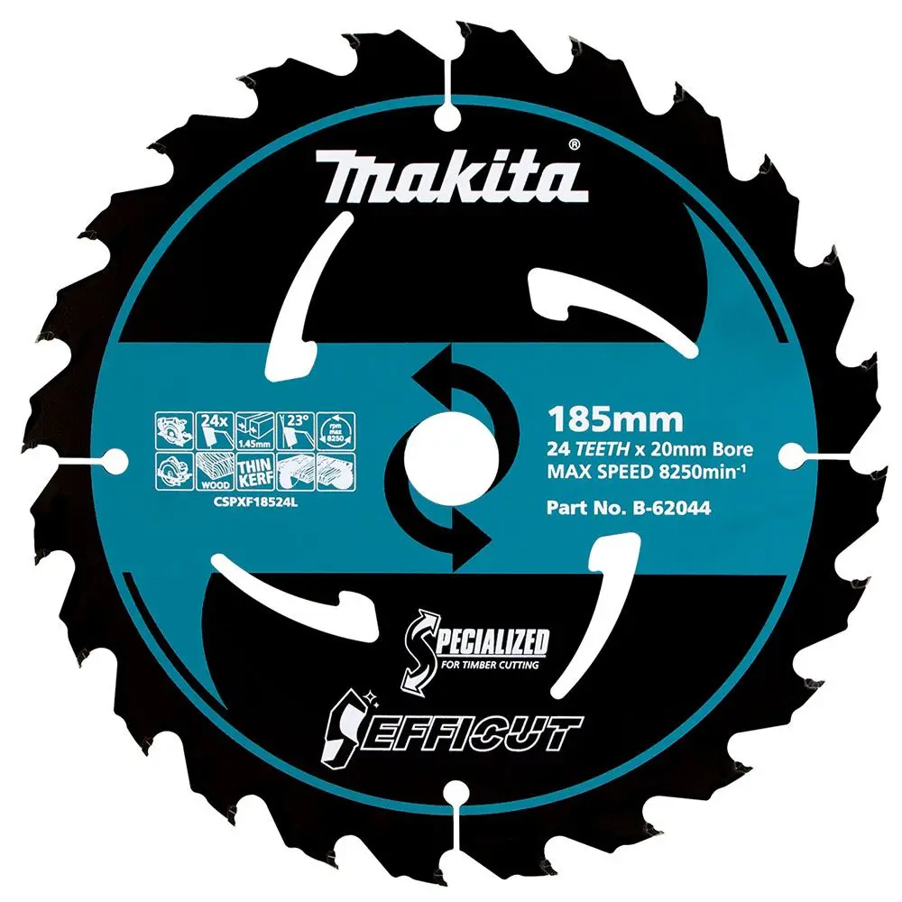 MAKITA 185mm 24T TCT Circular Saw Blade for Wood Cutting - EFFICUT