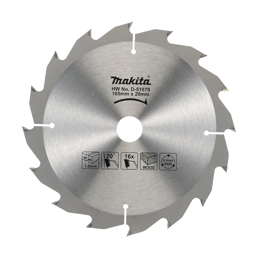 MAKITA 165mm x 20mm x 24T Standard TCT Saw Blade D-51079