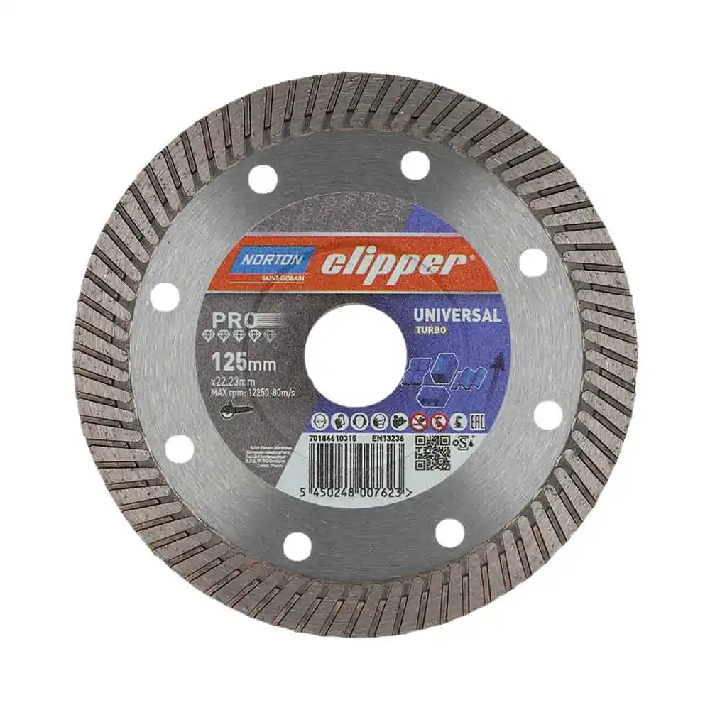 CLIPPER 125 x 22.23/12mm Turbo Segmented Diamond Blade for General Purpose Cutting - Wet & Dry 70184610315