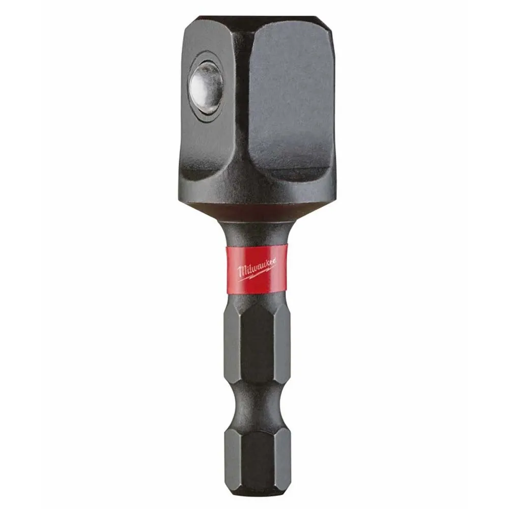 MILWAUKEE SHOCKWAVE 50mm 1/4 Hex - 1/2 Drive Bit Hex-Socket Adaptor 48325034