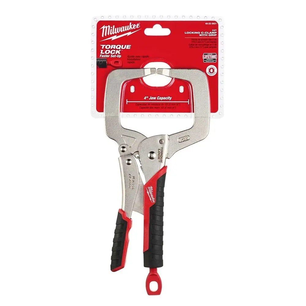 MILWAUKEE 279mm Soft Grip C-Clamp Locking Plier Regular Tip 48223631