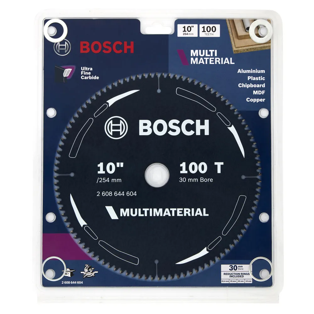 BOSCH 254mm 100T TCT Circular Saw Blade for Multi-Purpose Cutting �?MULTIMATERIAL 2608644604