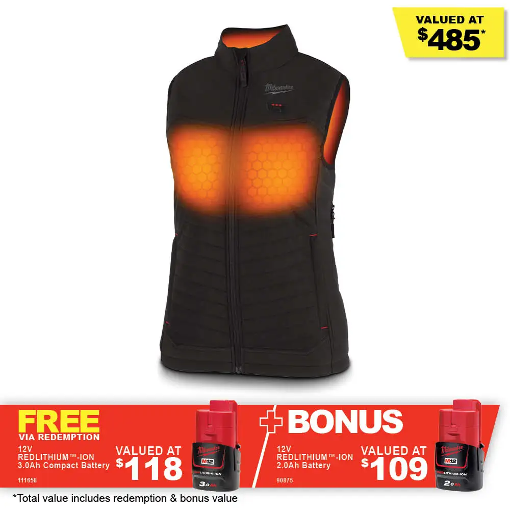 MILWAUKEE 12V AXIS Heated Women's Vest Black M12WAHVBLK0