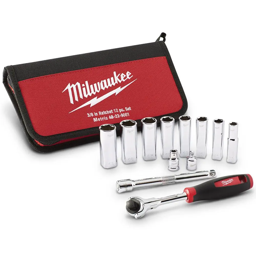 MILWAUKEE 12 Piece 3/8inch Metric Socket Set 48229001