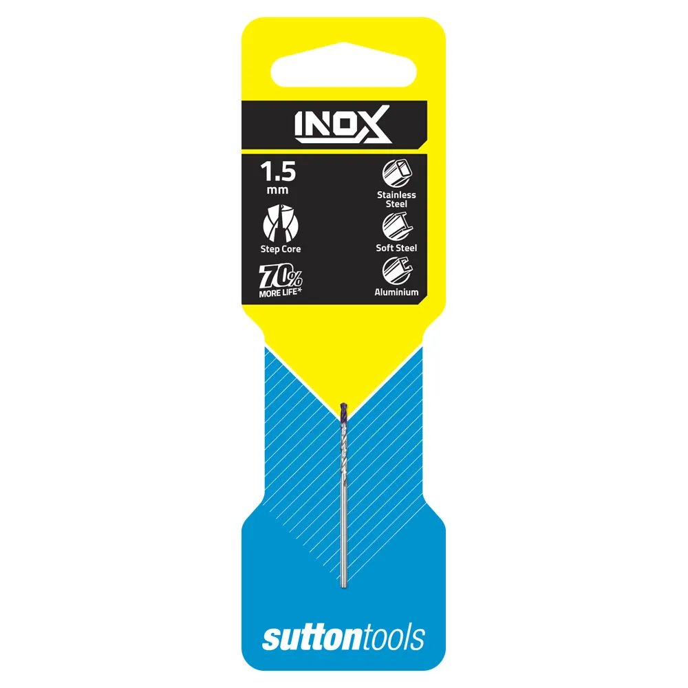 SUTTON 1.5 x 40mm HSS-TiAIN Jobber Drill Bit for Stainless - INOX