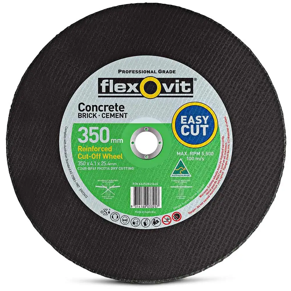 FLEXOVIT 356 x 4.1 x 25.4mm MASONRY Cut Off Disc - High Speed