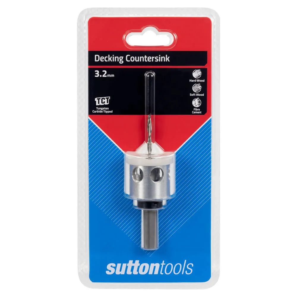 SUTTON 3.2mm 8g TCT-C/S w/ Stop HSS Drill Bit & Countersink Wood C1130320