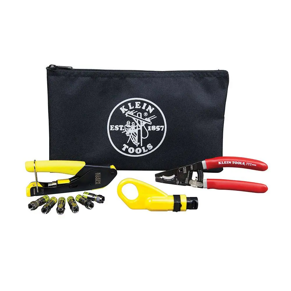 KLEIN Coax Cable Installation Kit w. Zipper Pouch A-VDV026-211