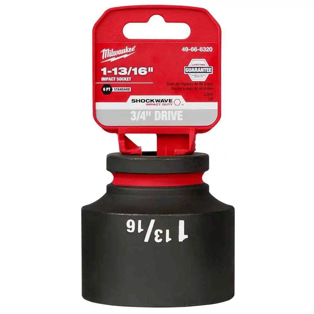 MILWAUKEE SHOCKWAVE 3/4" Drive 1-13/16" Standard 6 Point Impact Socket 49666320