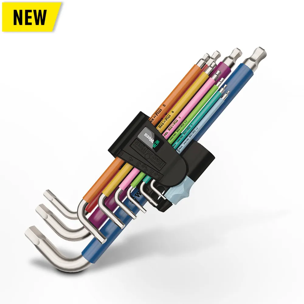 WERA 3950/9 Hex-Plus Multicolour Stainless 1 L-Key Set, Metric, Stainless - 9 Piece WER022669