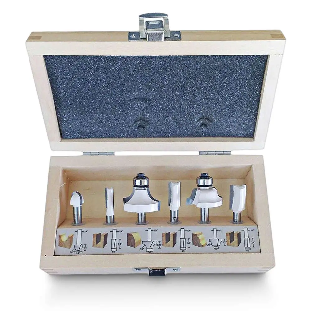 MAKITA Economy TCT Router Bit Set - 1/4inch Shank - 6 Piece D-53578