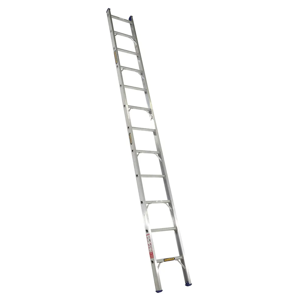 GORILLA Single Builders Ladder 3.7M (12ft) Aluminium 140kg Industrial SBL012-I