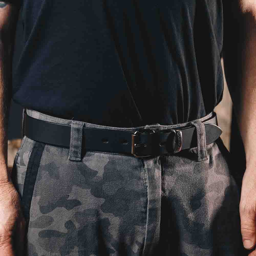 BUCKAROO 1 1/4" Wide Black Leather Uniform Belt KSB32