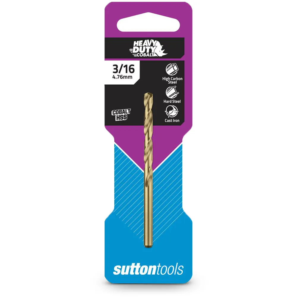 SUTTON 3/16inch x 89mm HSS-Cobalt Metal Jobber Drill Bit