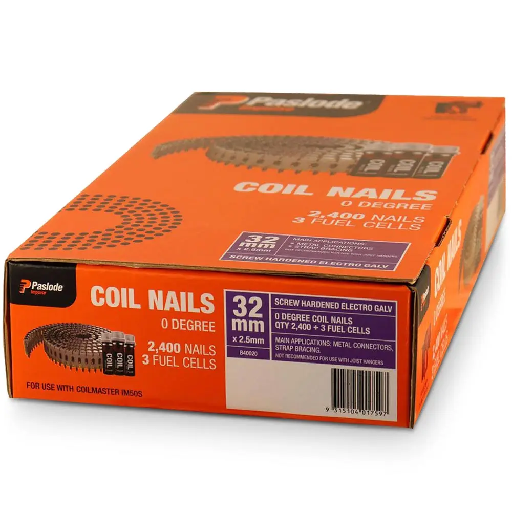 PASLODE 32 x 2.5mm SHEG Impulse CoilMaster Nails Suits Coil Master IM50S B40020