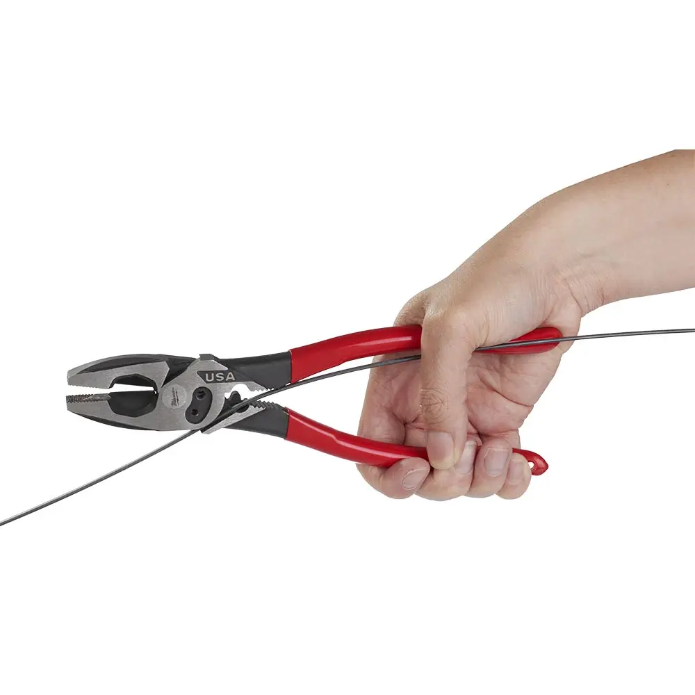 MILWAUKEE 228mm 9Inch USA Made Dipped Grip Linesman Pliers with Crimper MT500C