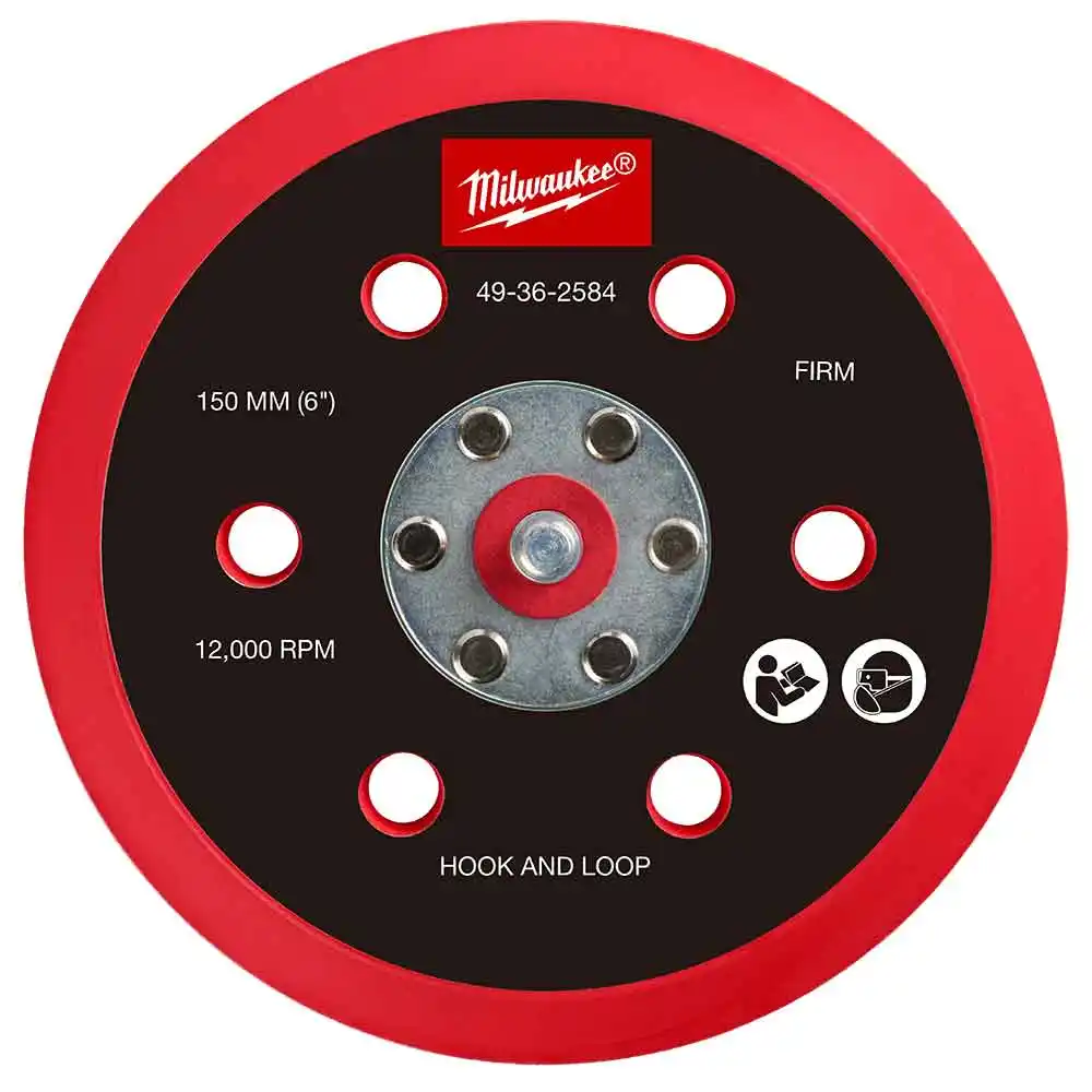 MILWAUKEE 150mm Hook and Loop Sander Backing Pad - Firm 49362584