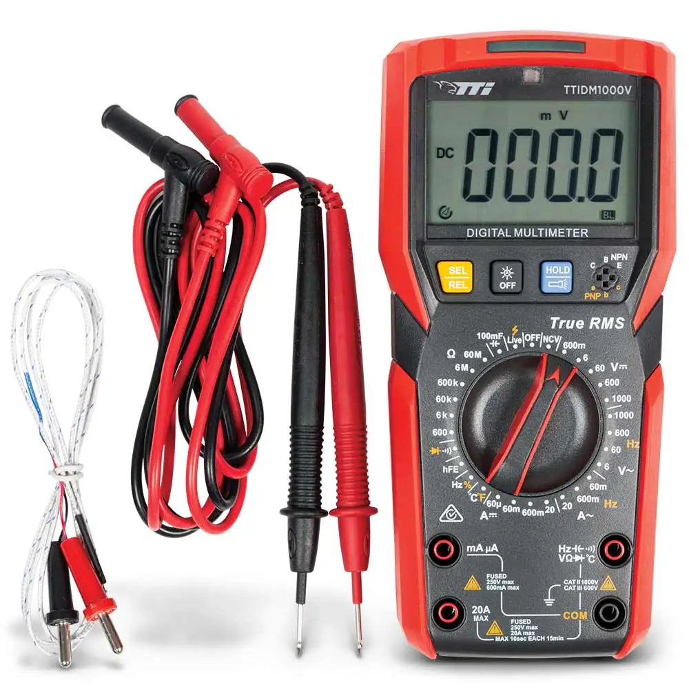 TTI Electrician's TRMS Digital Multimeter - Manual Ranging TTIDM1000V