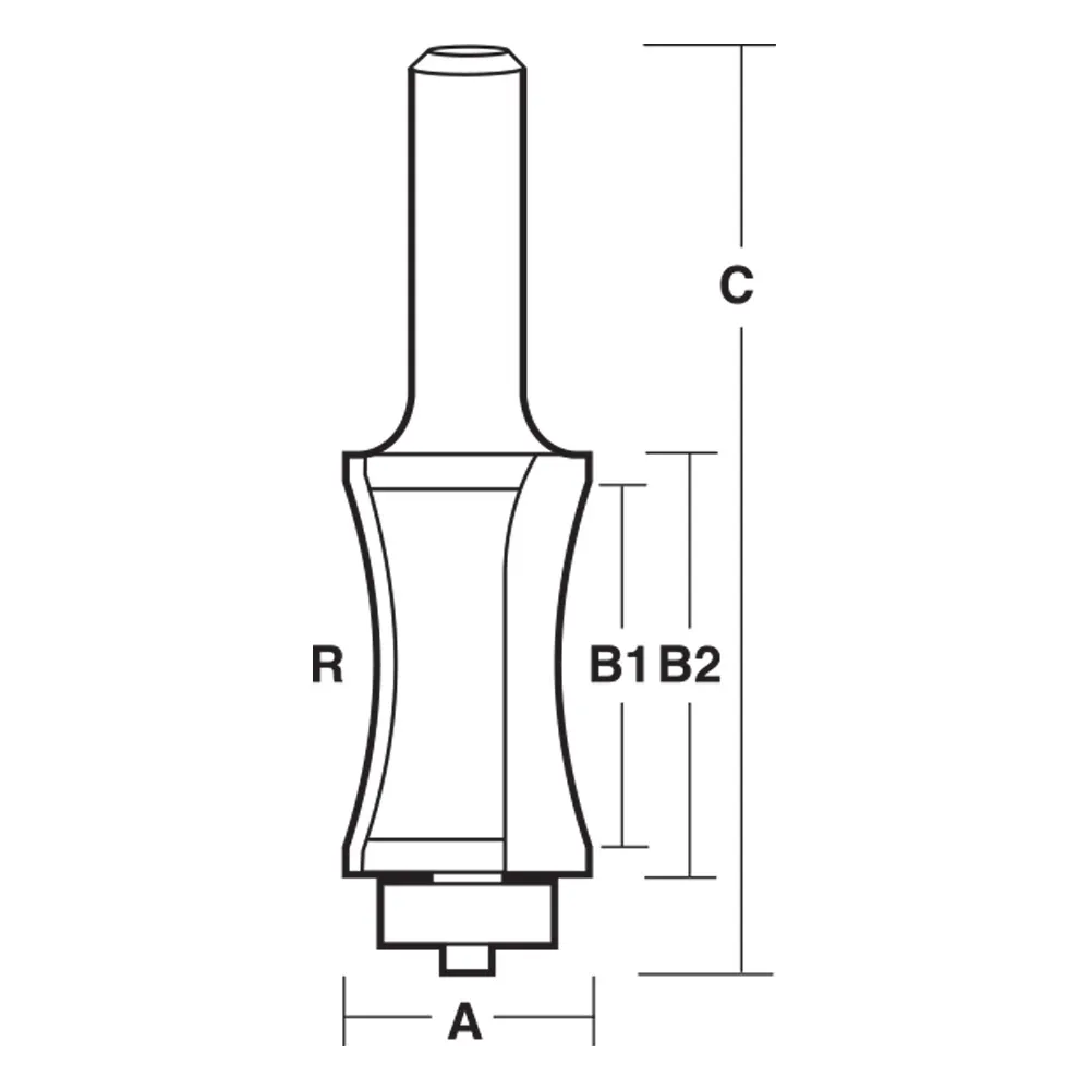 CARBITOOL Router Bit TCT Half Bull Nose 75mm-Radius 1/2inch -Shank THBN 75 B 1/2