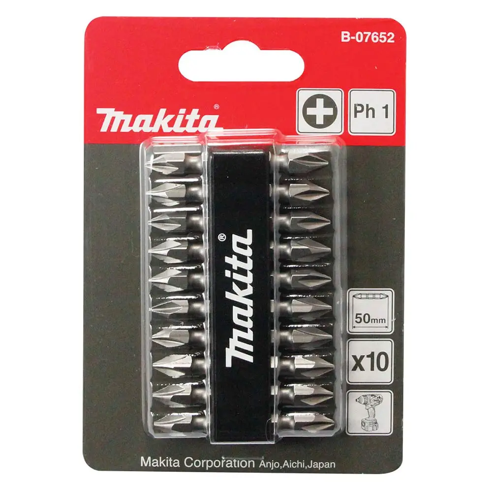 MAKITA PH1 x 50mm Double Ended Screwdriver Bit - 10 Piece B07652