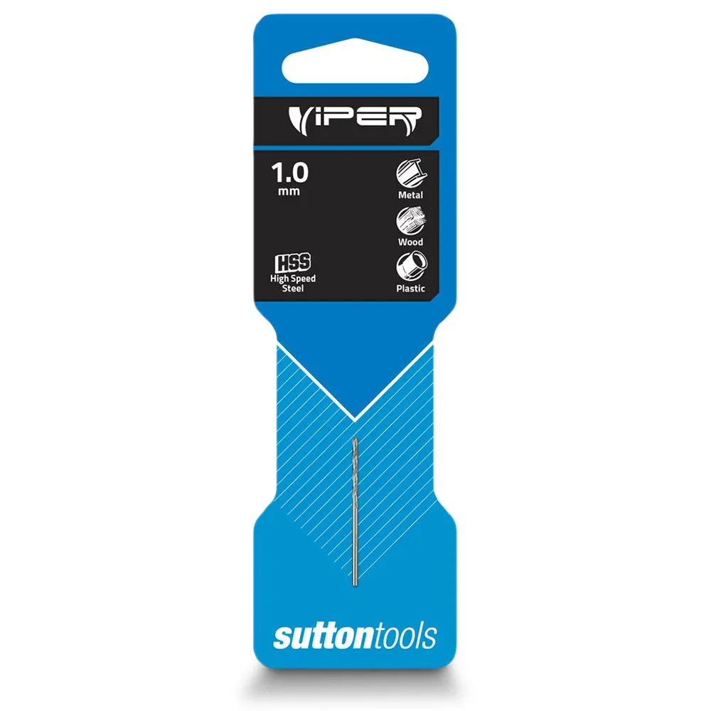 SUTTON 1.0 x 34mm HSS-Bright Jobber Drill Bit - VIPER D1050100