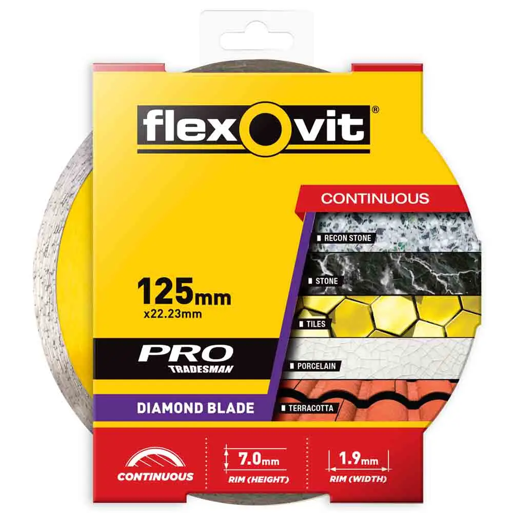 FLEXOVIT 125mm Continuous Rim Diamond Blade for Concrete & Clay Bricks 70184624713