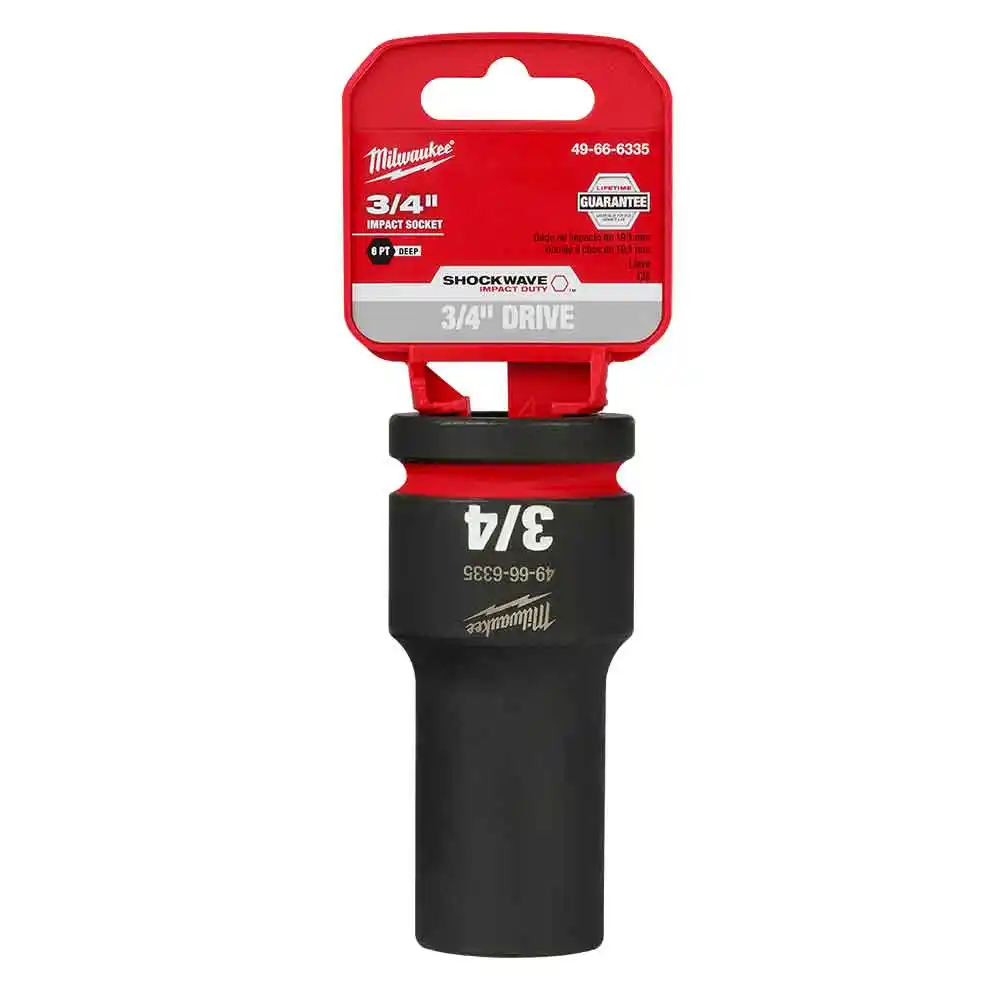 MILWAUKEE SHOCKWAVE 3/4" Drive 3/4" Deep 6 Point Impact Socket 49666335