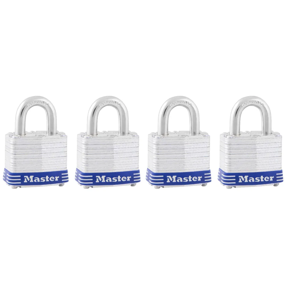 MASTER LOCK 40mm Laminated Steel Keyed Alike Padlock - 4 Pack 3008DAU