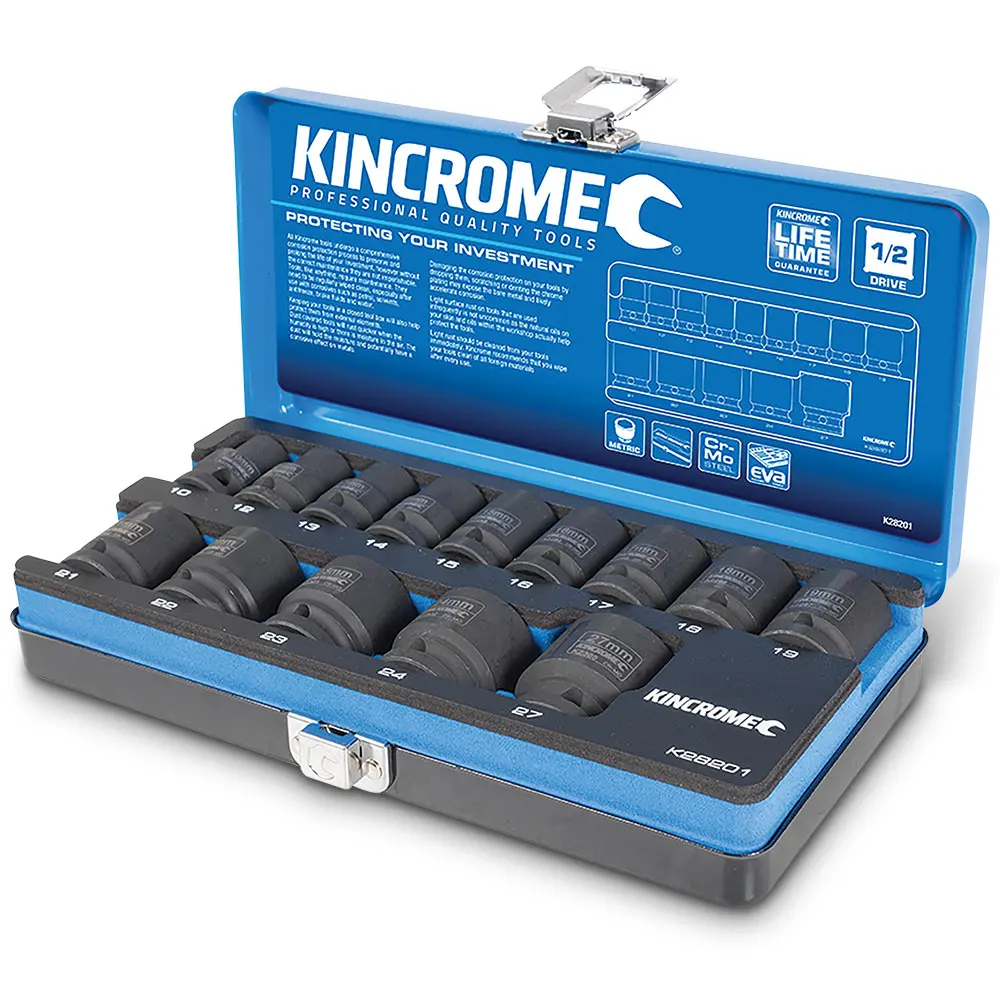 KINCROME 14 Piece 1/2" Drive Metric Socket Set K28201