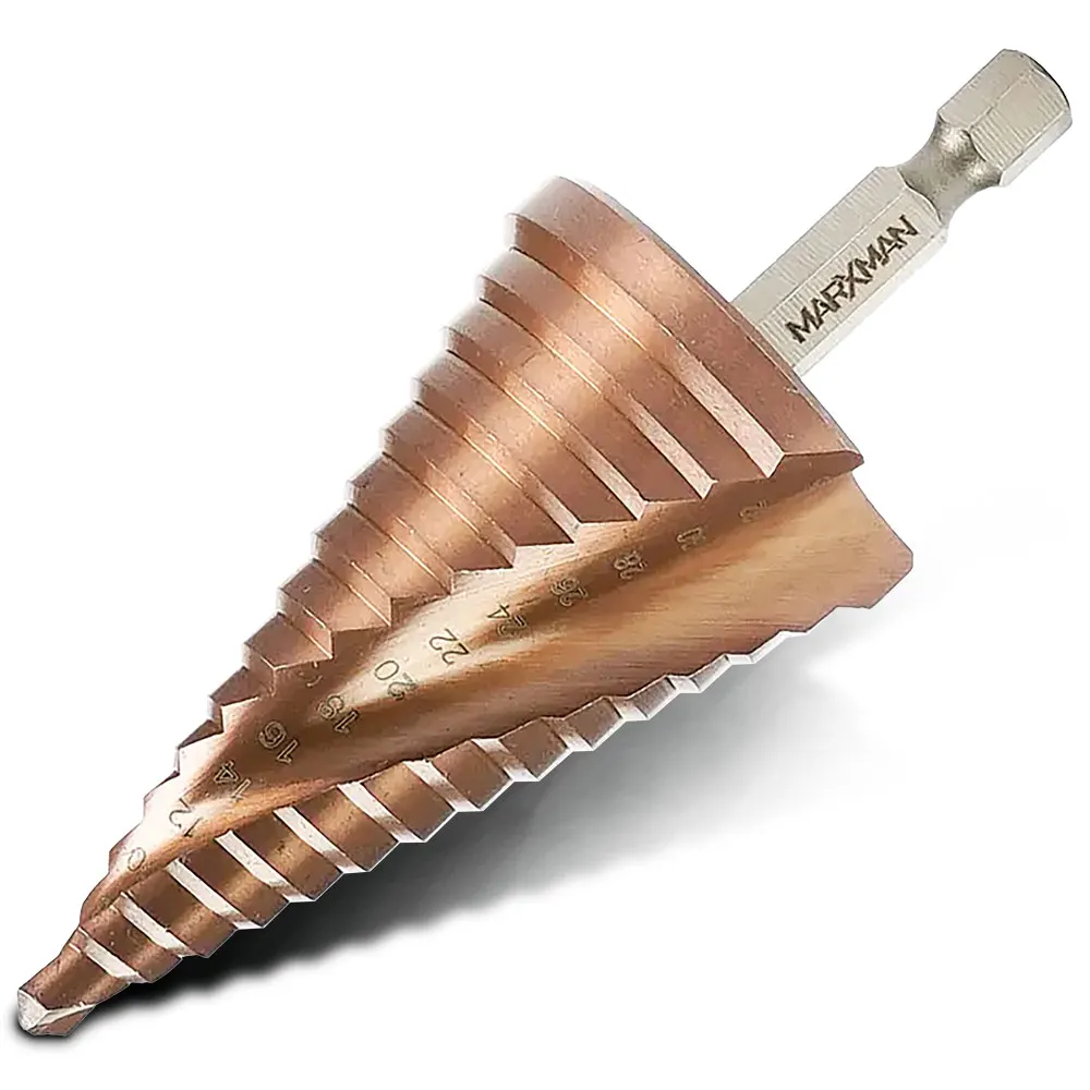 MARXMAN 6-35mm 15-Step 1/4-Hx Spiral Step HSSCO Metal Drill Bit MSD635COHX