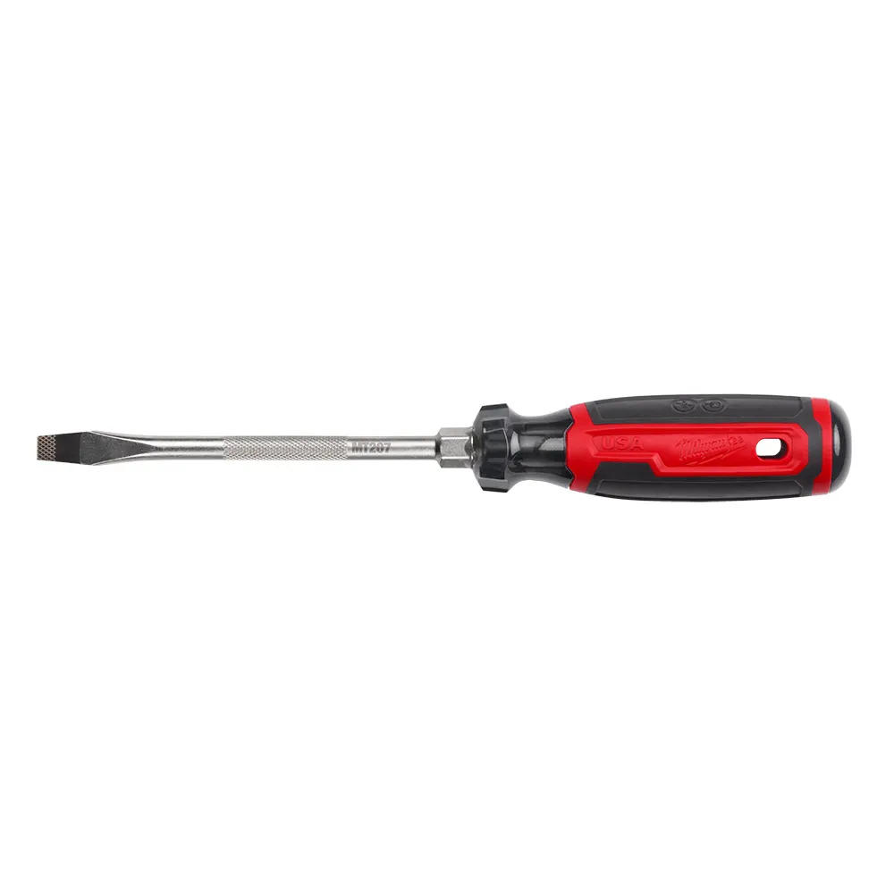 MILWAUKEE 8mm x 152mm USA Made Acetate Soft Grip Handle Slot Screwdriver MT207