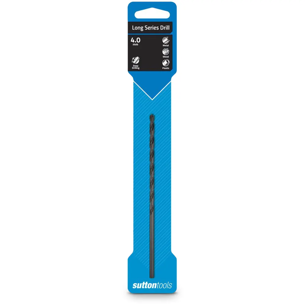 SUTTON 4.0 x 146mm Metal Drill Bit Long Series HSS BLUE BULLET D1100400