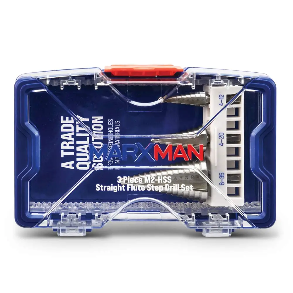 MARXMAN 4-12/4-20/6-35mm HSS Step Drill Bit Set - 3 Piece MSDSET3PC