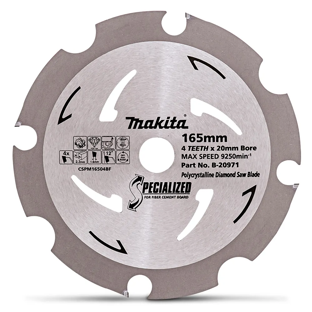 MAKITA 165mm 4T PCD Circular Saw Blade for Fibre Cement Cutting - SPECIALIZED