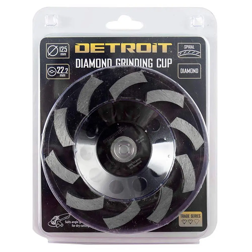 DETROIT 125mm 10-Segment Spiral Diamond Grinding Cup