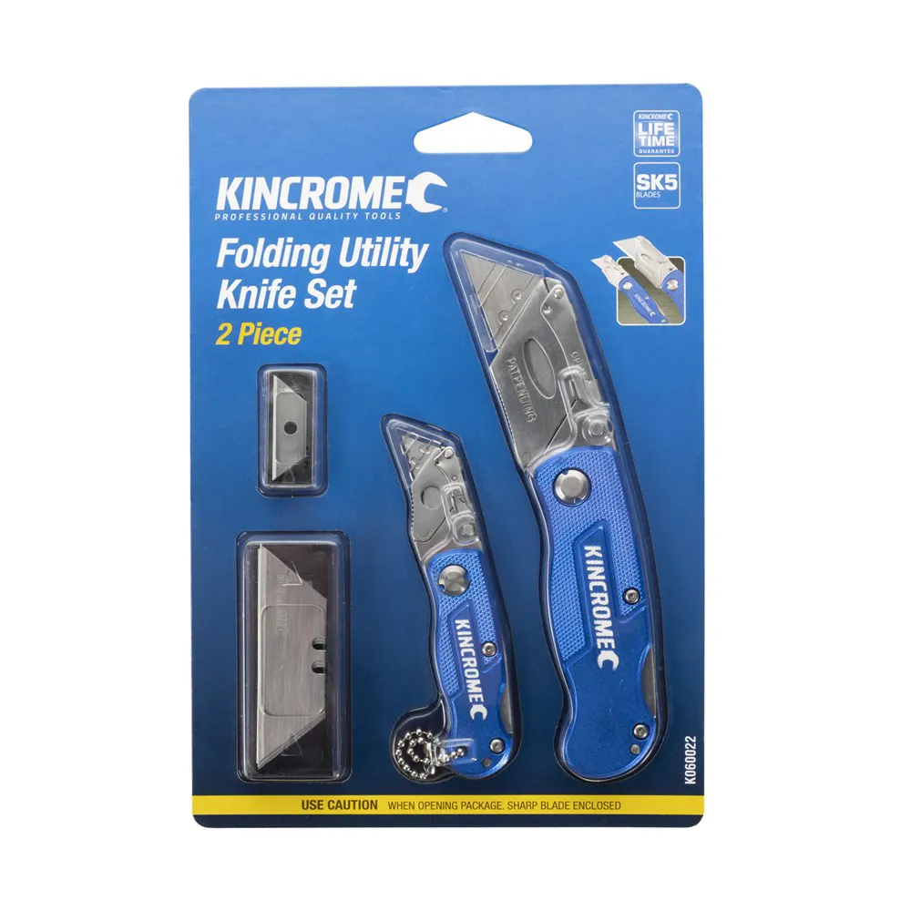 KINCROME 2 Piece Lock-Back Folding Utility Knife Set K060022