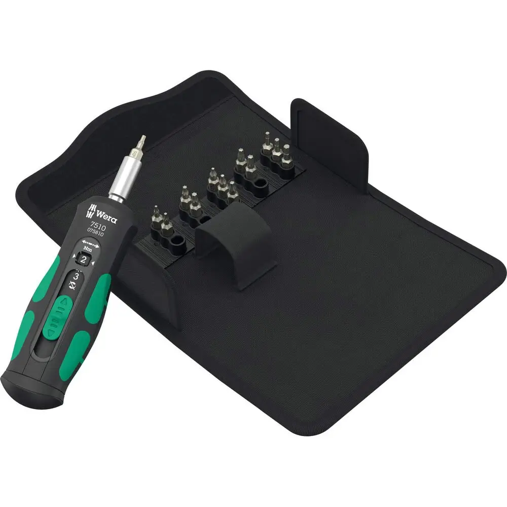 WERA 1-3nm Adjustable With 13 Bits Torque Screwdriver Set - 14 Piece WER075840