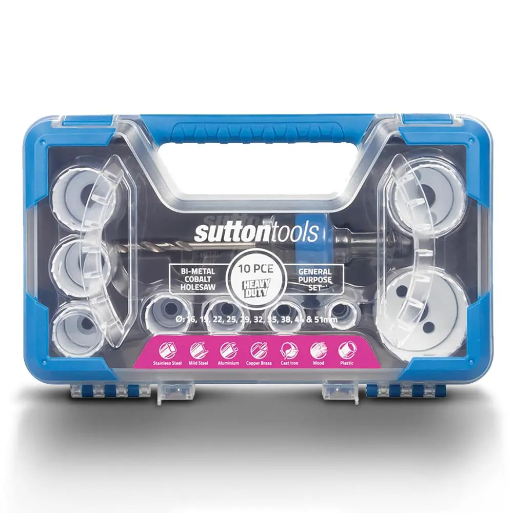 SUTTON 10 Pce Bi-Metal Holesaw General Purpose Set Cobalt H125BM5