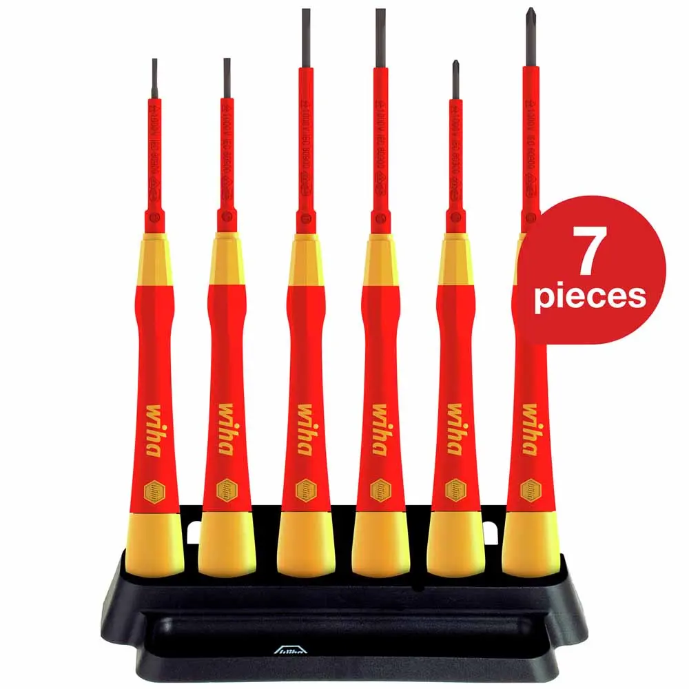 WIHA VDE Slotted, Phillips Screwdriver Set incl. Holder - 7 Piece 42989