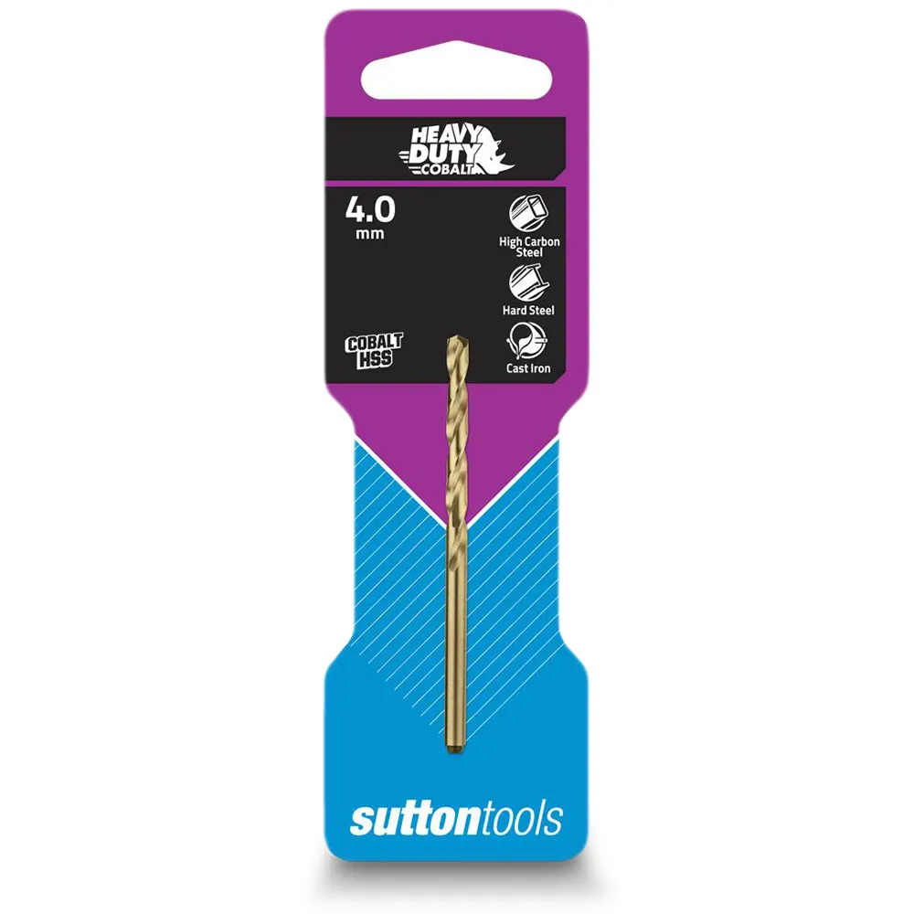 SUTTON 4.0 x 75mm HSS-Cobalt Jobber Drill Bit - HD-COBALT